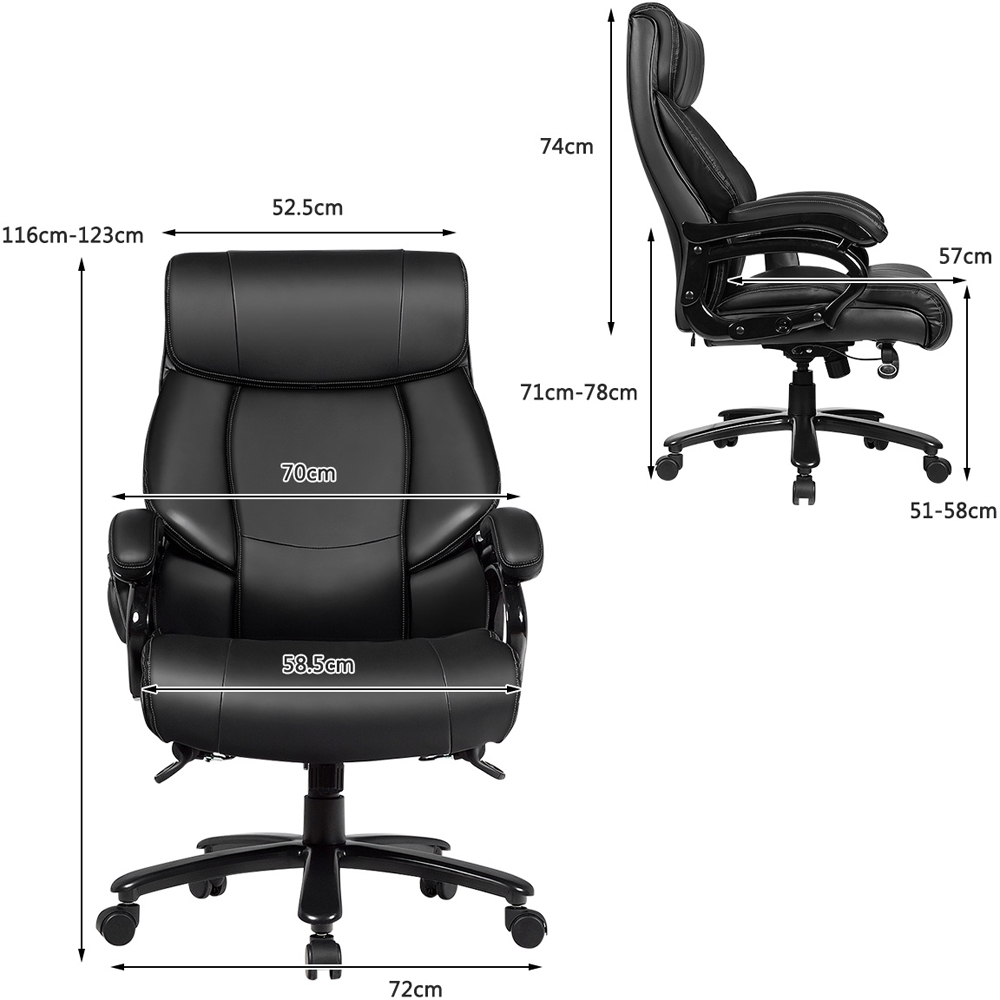 Costway Black PU Leather Massage Chair with Cushion Image 9