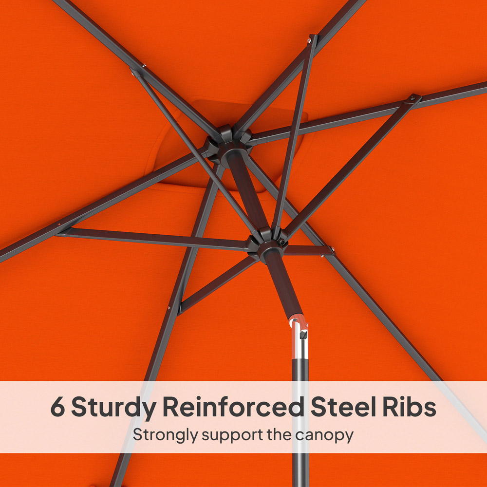 Outsunny Orange Crank and Tilt Parasol 3m Image 7