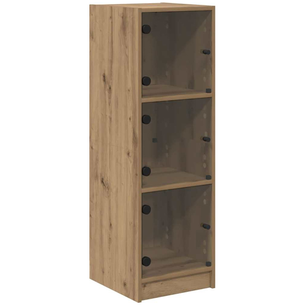 vidaXL 3 Glass Door Artisan Oak Highboard Image 2