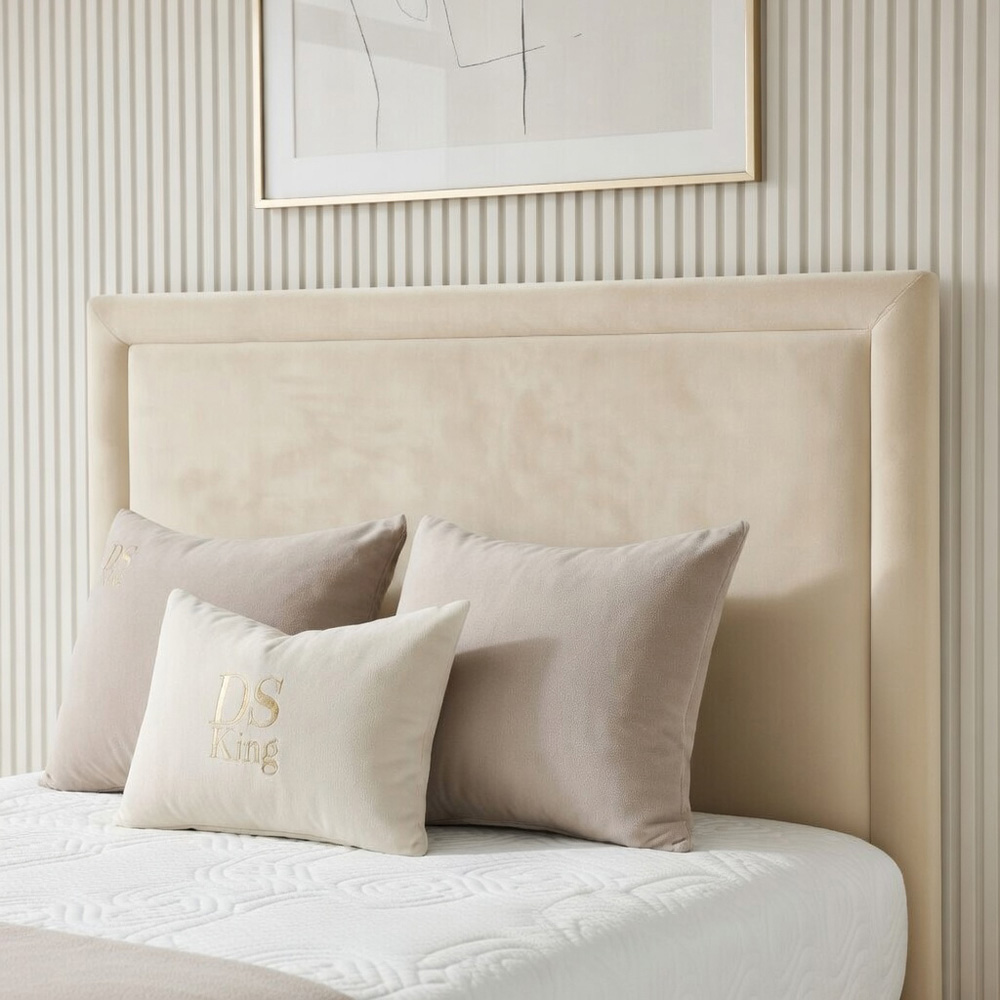 DS Living Velmont Super King Size Cream Plush Divan Bed Image 2