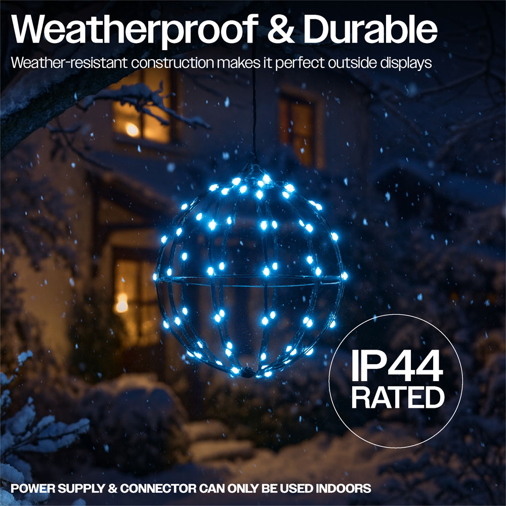 Xmas Haus Black RGB Mini Seed LED Smart Foldable Ball Light with Remote 30cm Image 4