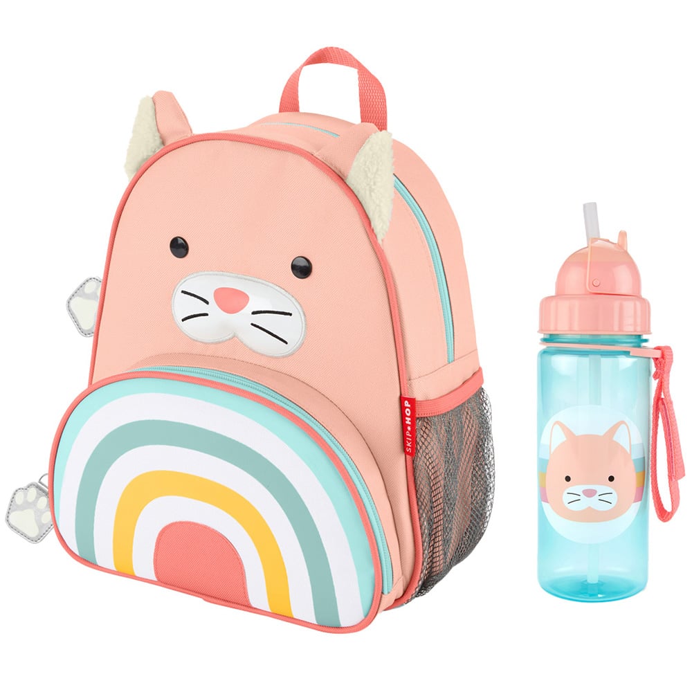 Skip Hop Zoo Kids Cat Backpack and Bottle Set Image 1