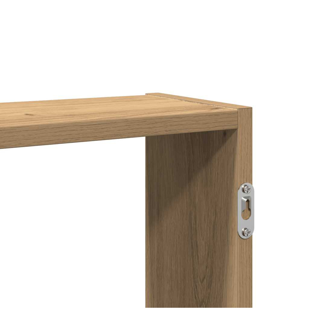 vidaXL 5 Shelf Artisan Oak Floating Wall Shelf Image 7