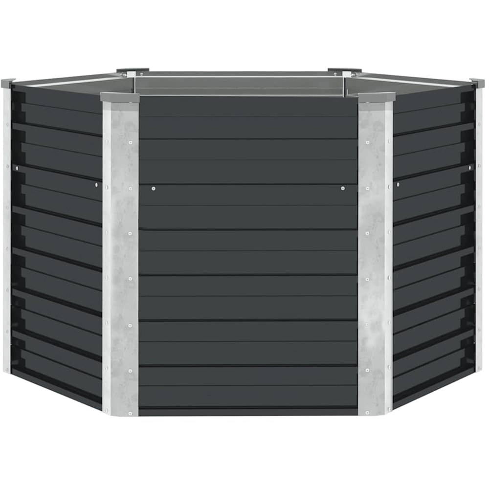 vidaXL Anthracite Galvanised Steel Raised Garden Bed 77 x 129 x 129cm Image 3