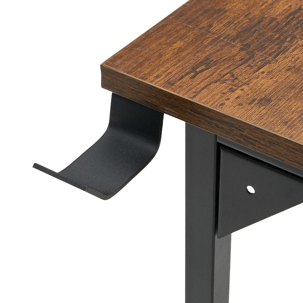 Living and Home Side Storage Pocket Office Desk Brown and Black Image 5