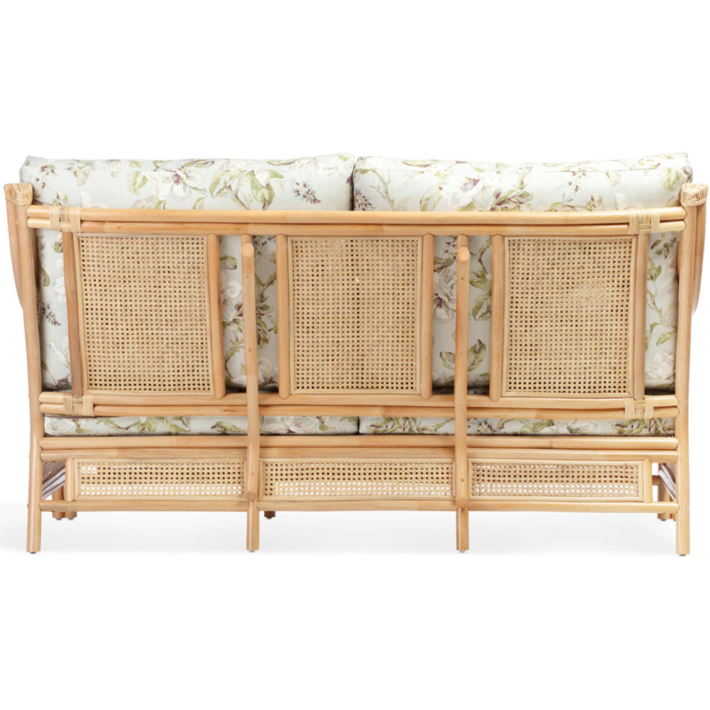 Desser Chester 3 Seater Natural Rattan Floral Fabric Sofa Image 3