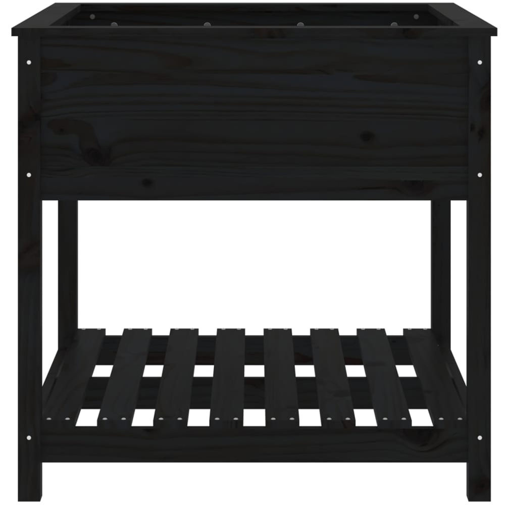 vidaXL Black Pine Wood Garden Planter 81 x 82.5 x 82.5cm Image 4