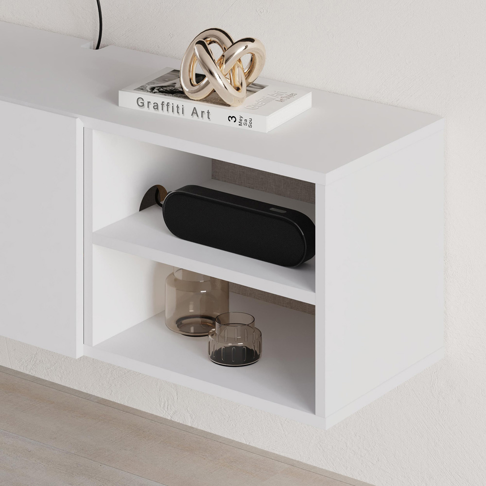 Decortie Conrad 2 Door 2 Shelf White TV Unit Image 3