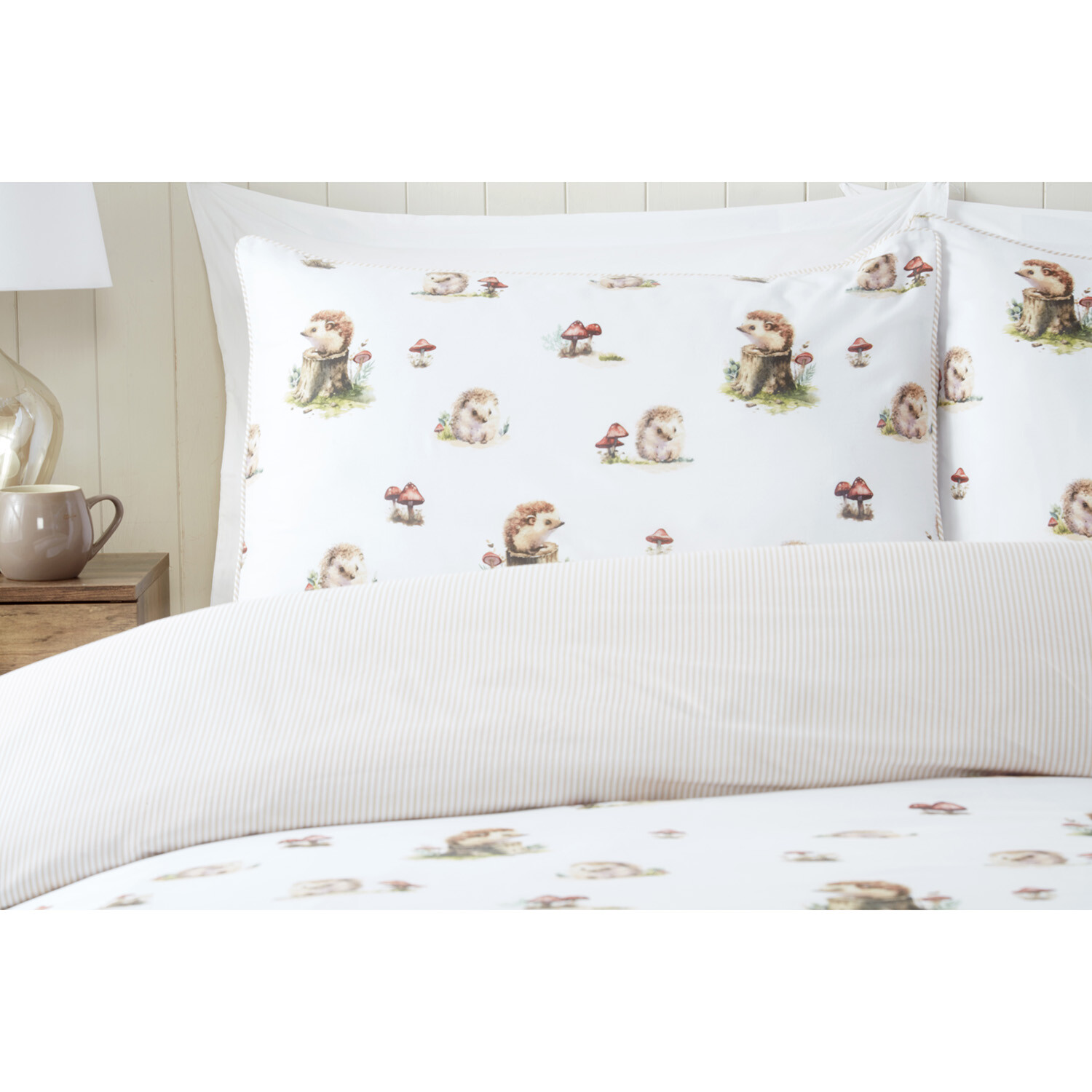 Divante Hettie the Hedgehog Duvet Cover and Pillowcase Set - Natural / King Image 3