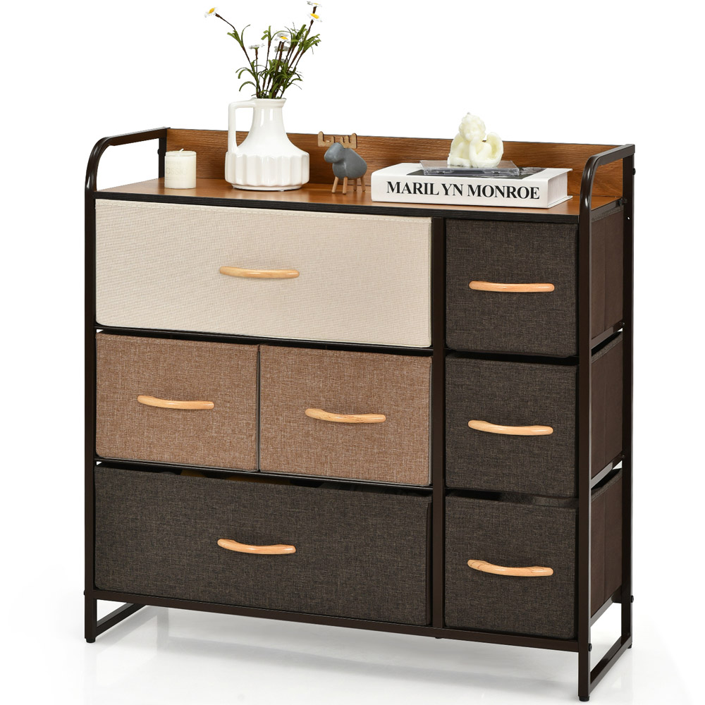 Costway 7 Drawer Wooden Top Chest of Drawers Image 3