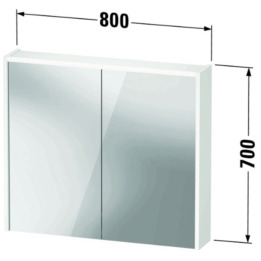 Duravit D-Code 2 Door Fjord Green Illuminated Mirror Cabinet 800 x 700mm Image 3