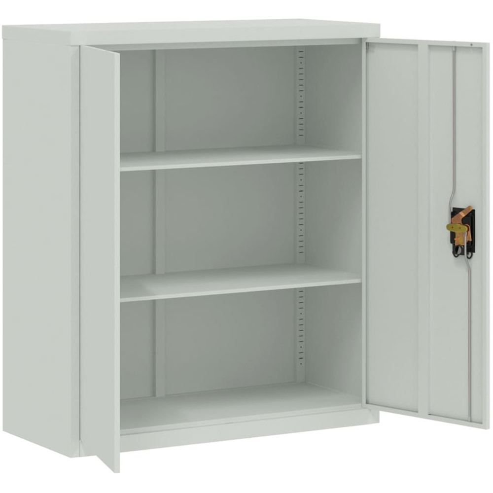 vidaXL 2 Door Light Grey Steel Filing Cabinet Set of 2 Image 7