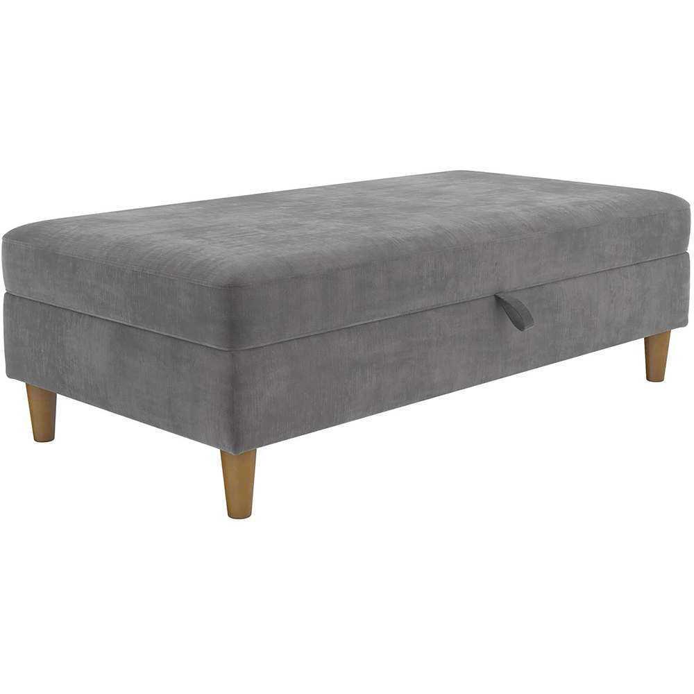 Dorel Hartford Grey Chenille Storage Ottoman Image 3