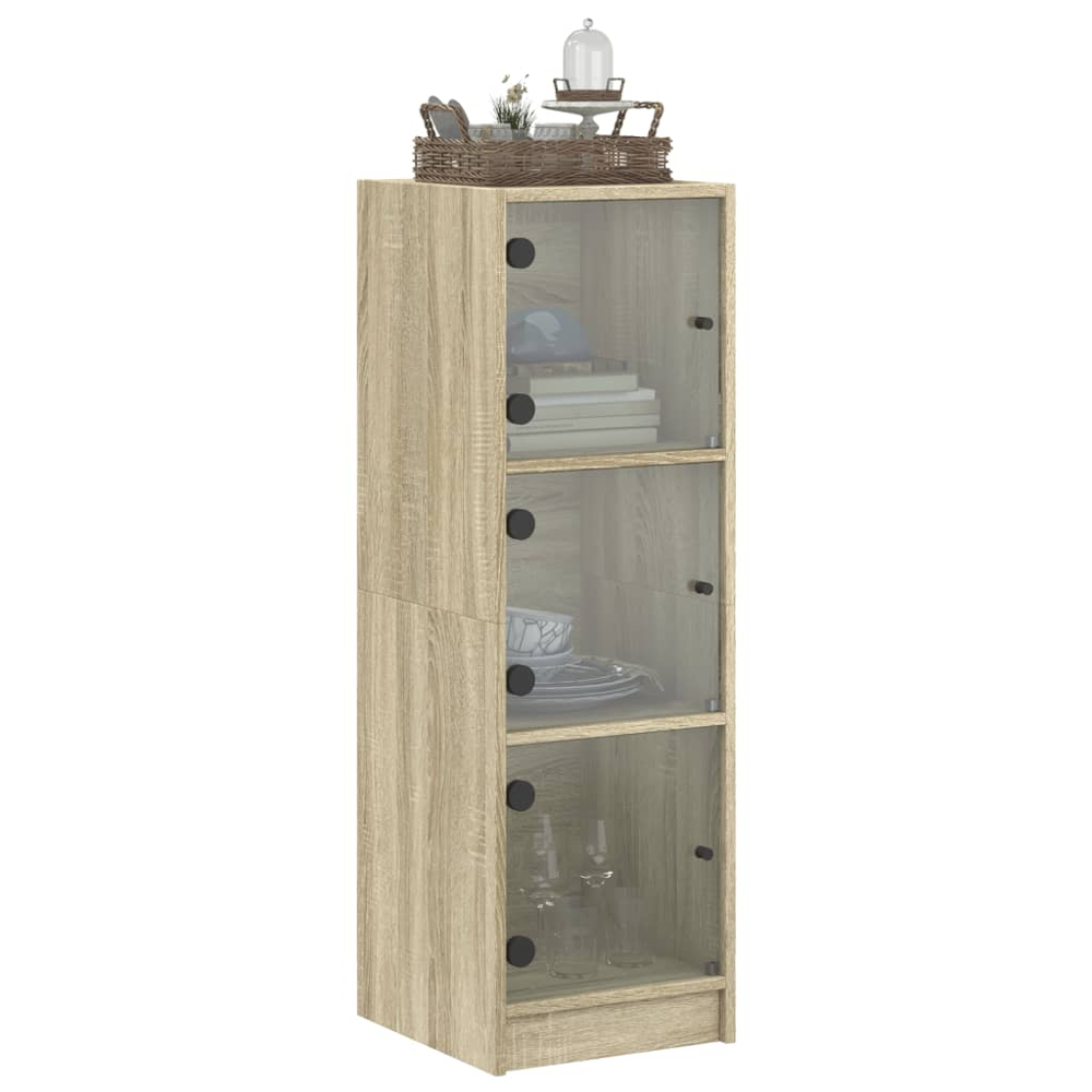 vidaXL 3 Glass Door Sonoma Oak Highboard Image 3