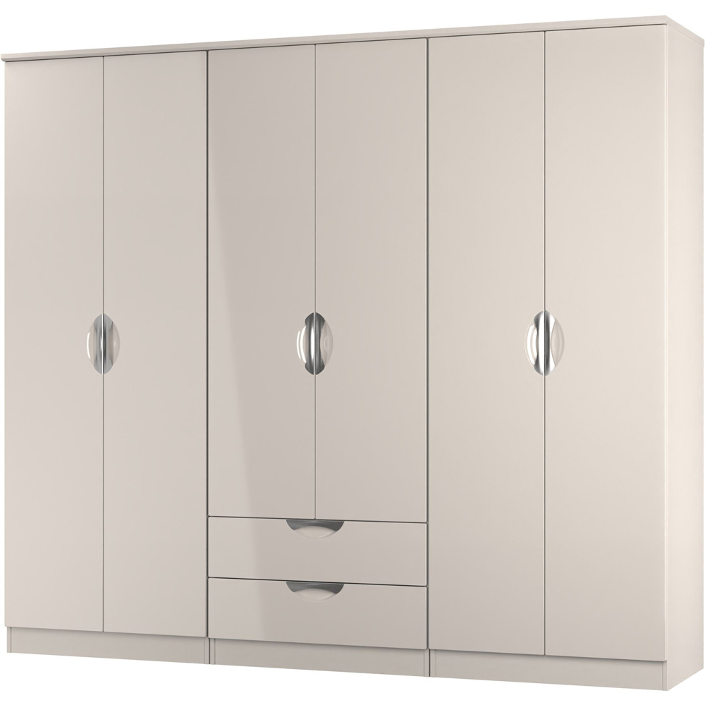 Crowndale Camden 6 Door 2 Drawer Kashmir Gloss Wardrobe Ready Assembled Image 3