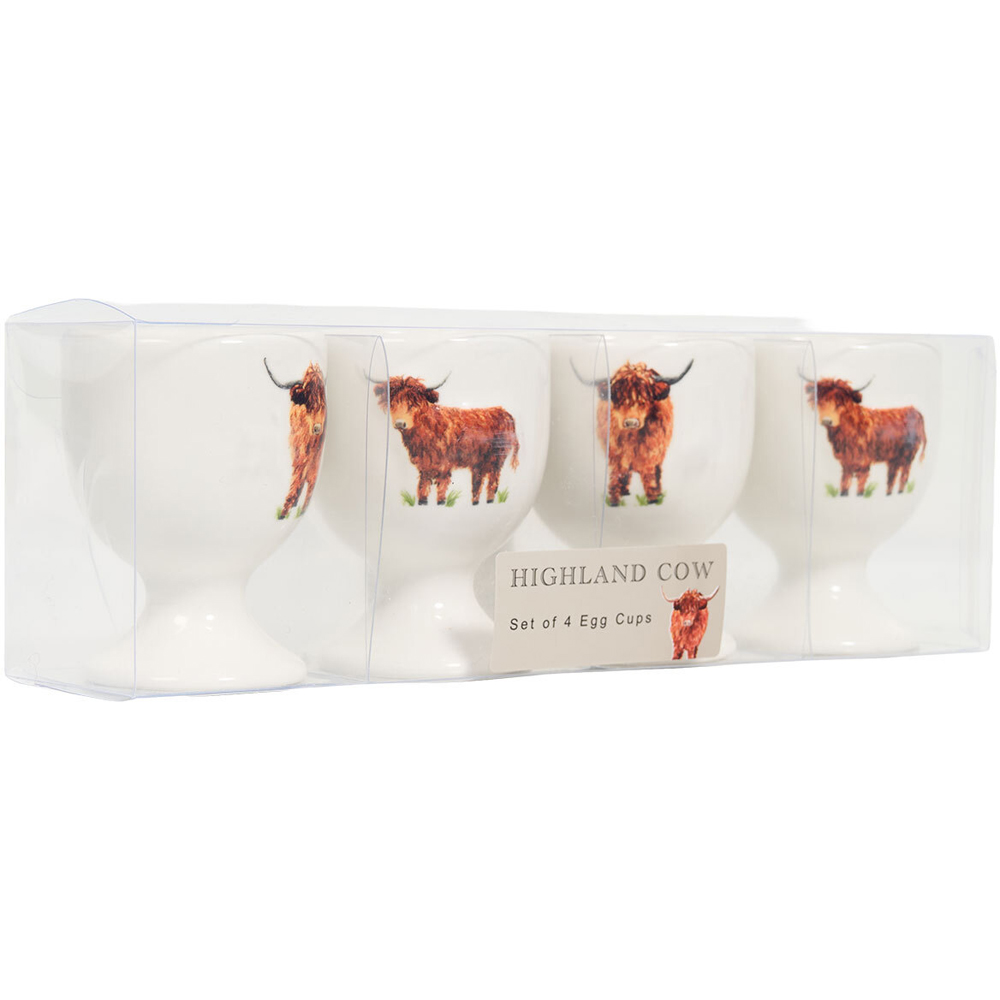 Set of 4 Highland Cow Egg Cups Image 3