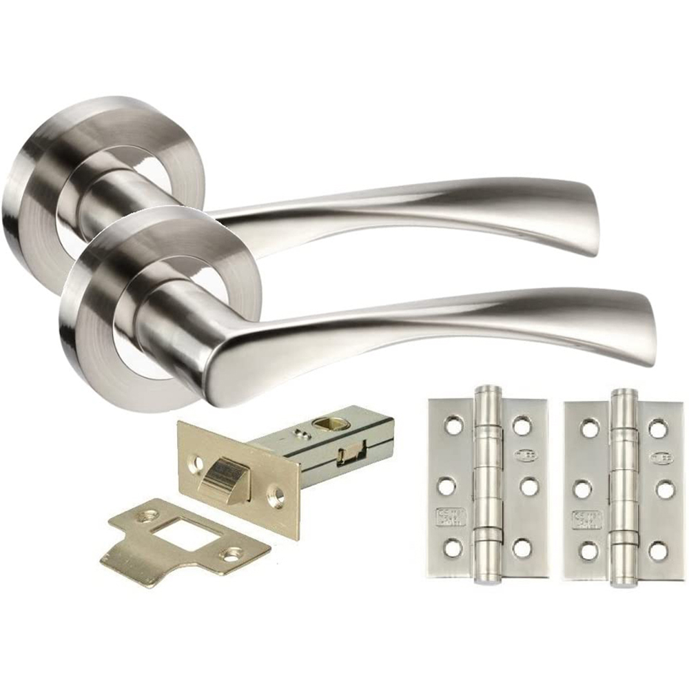 Golden Grace Duo Chrome Twist Astrid Door Handle Set 7 Pack Image 2