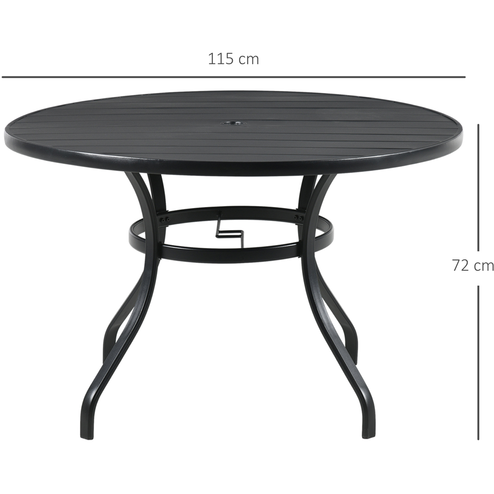 Outsunny 4 Seater Garden Dining Table Black Image 8