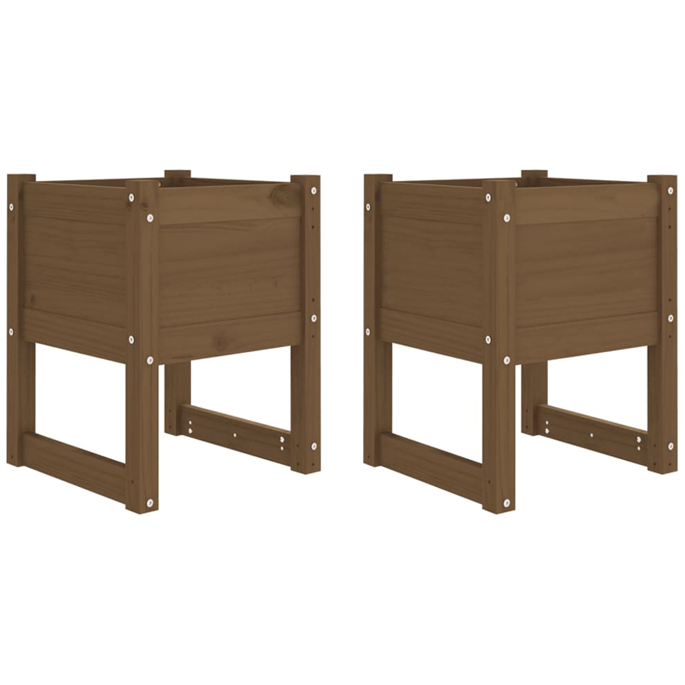 vidaXL Brown Pine Wood Raised Garden Bed 52.5 x 40 x 40cm Image 1