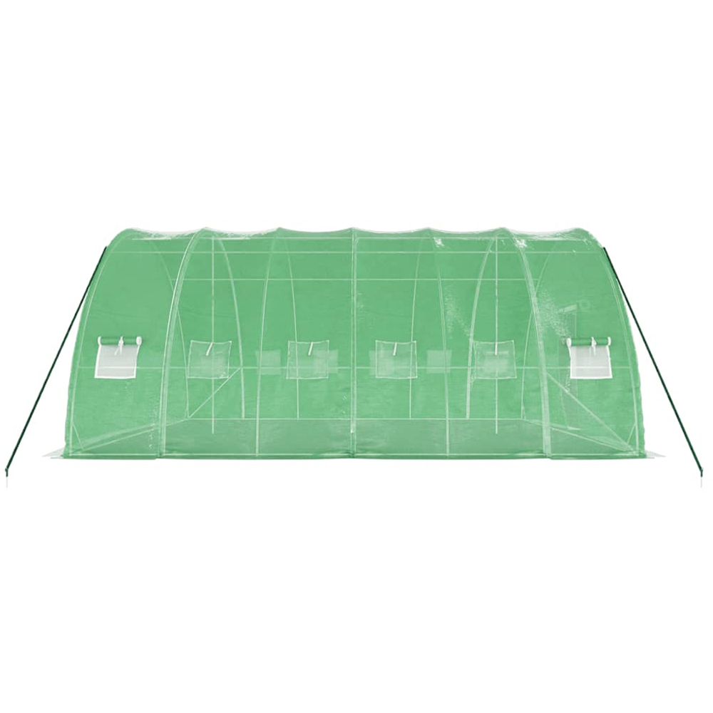 vidaXL Green Polyethylene Galvanised Steel Frame 19.6 x 19.6ft Greenhouse Image 5