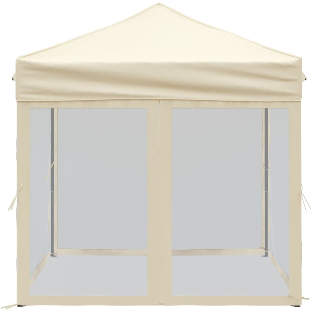 vidaXL 2 x 2m Cream Foldable Party Tent with Sidewalls Image 4