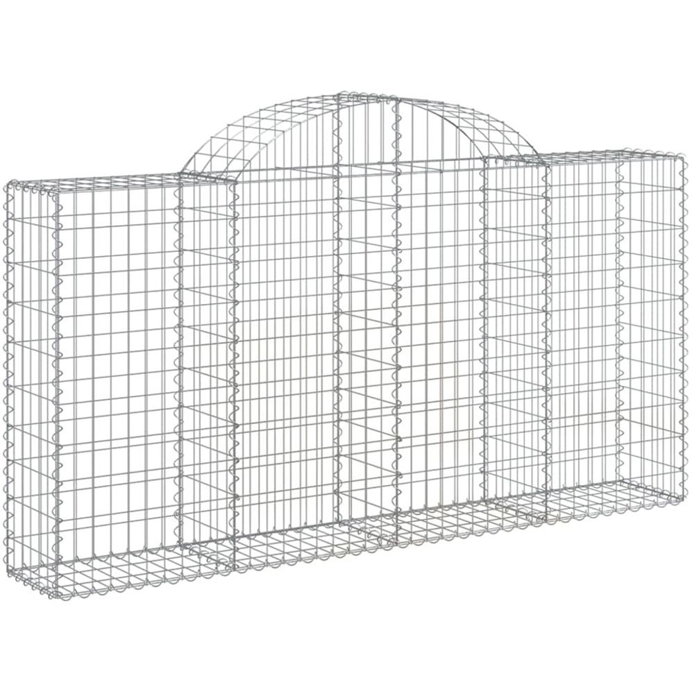 vidaXL Silver Galvanised Iron Arched Gabion Basket 200 x 30 x 100/120cm 13 Pack Image 1