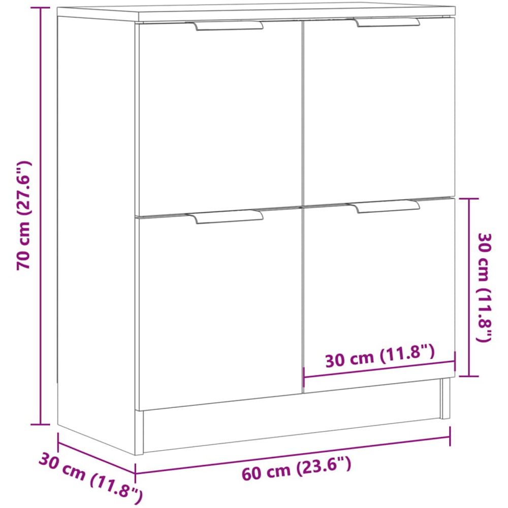 vidaXL 4 Door Old Wood Sideboard Image 9