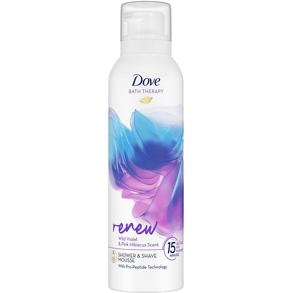 Dove Bath Therapy Renew Violet and Hibiscus Shower and Shave Mousse 200ml 6 Pack Image 3