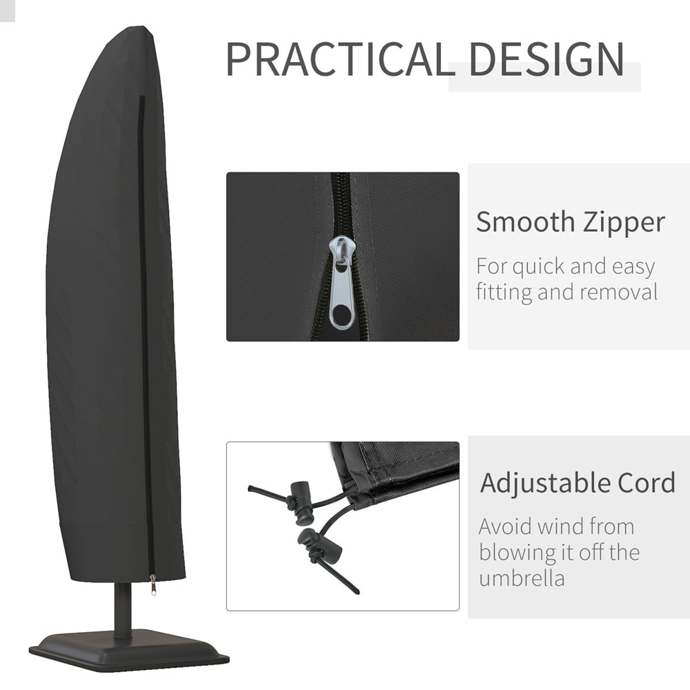 Outsunny Black Parasol Cover Image 5