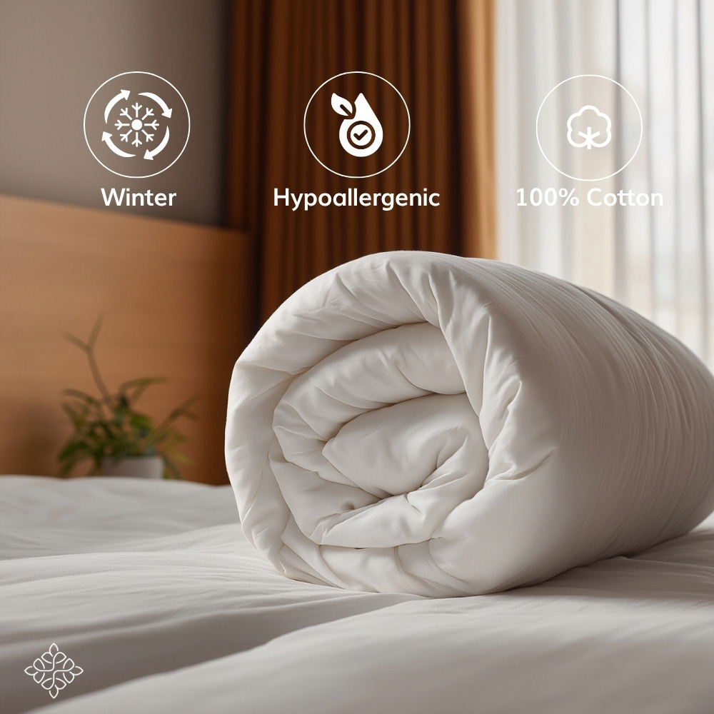 Opulent Home Double White Extra Warm Winter Cotton Duvet 16.5 Tog Image 3