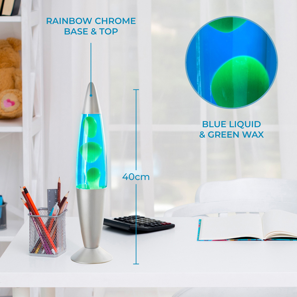 Global Gizmos Blue Liquid and Green Wax Lava Lamp 16 inch Image 7