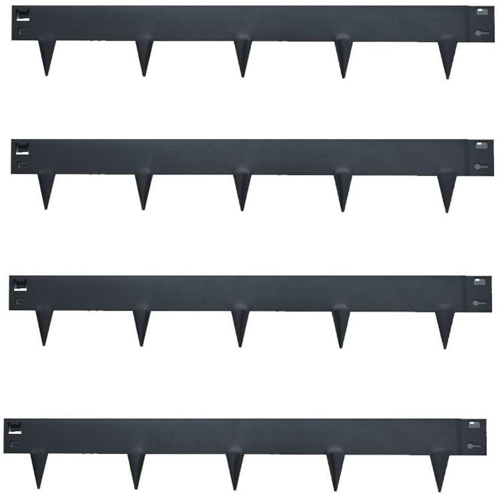Garden Gear 16 x 106cm 4 Pack Graphite Metal Garden Border Edging Image 1