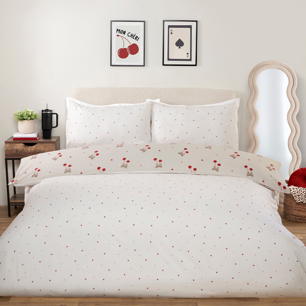 Cherries Duvet Set Natural Double Image 2