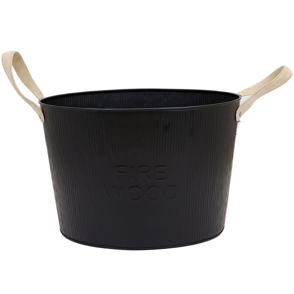 Charles Bentley Spruce Large Leather Handled Wood Bucket Image 1
