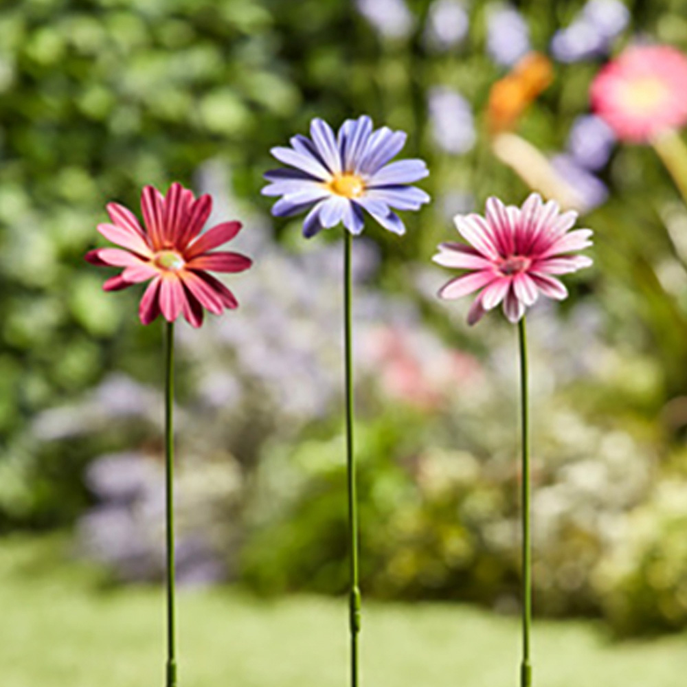 Garden Gear Purple Pink Magenta Metal Daisy Stake 6 Pack Image 5