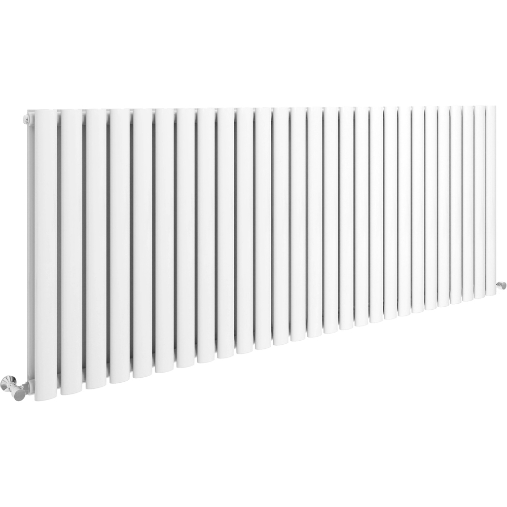 Stech Homes 6414 BTU White Double Panel Horizontal Oval Column Radiator 600 x 1593mm Image 1