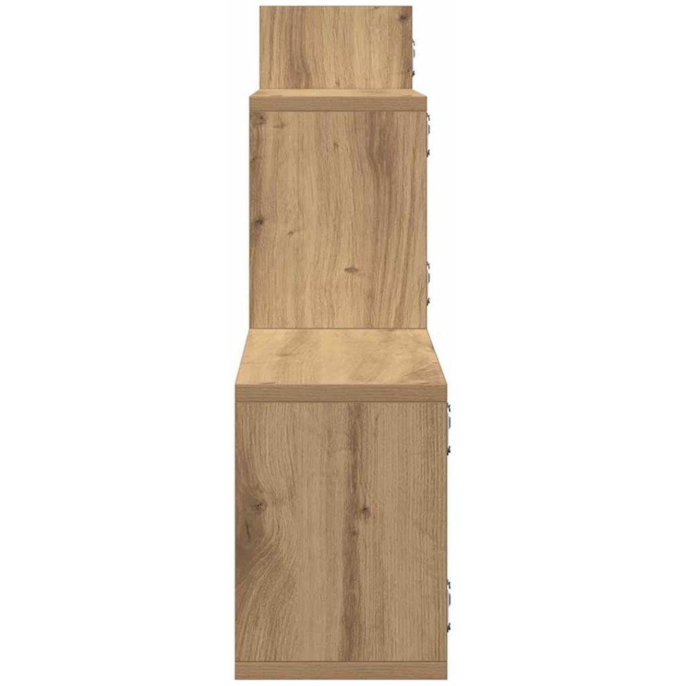 vidaXL 4 Open Compartment Artisan Oak Wall Shelf Image 4