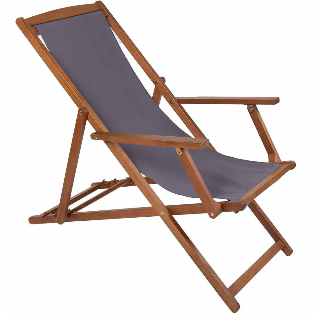 Charles Bentley Grey FSC Deck Chair Image 2