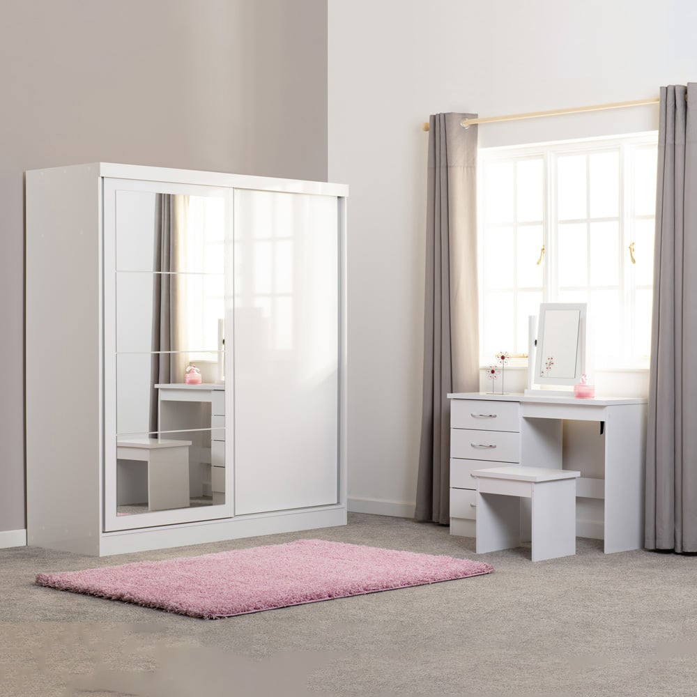 Seconique Nevada 2 Door White Sliding Wardrobe Image 7