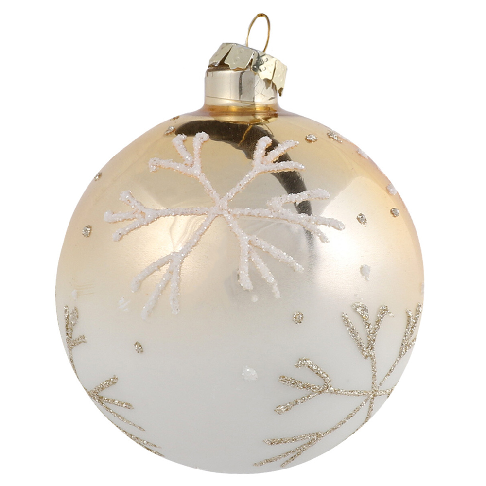 Decadent Bronze Gold Ombre Glittered Bauble Single Ornament Image 1