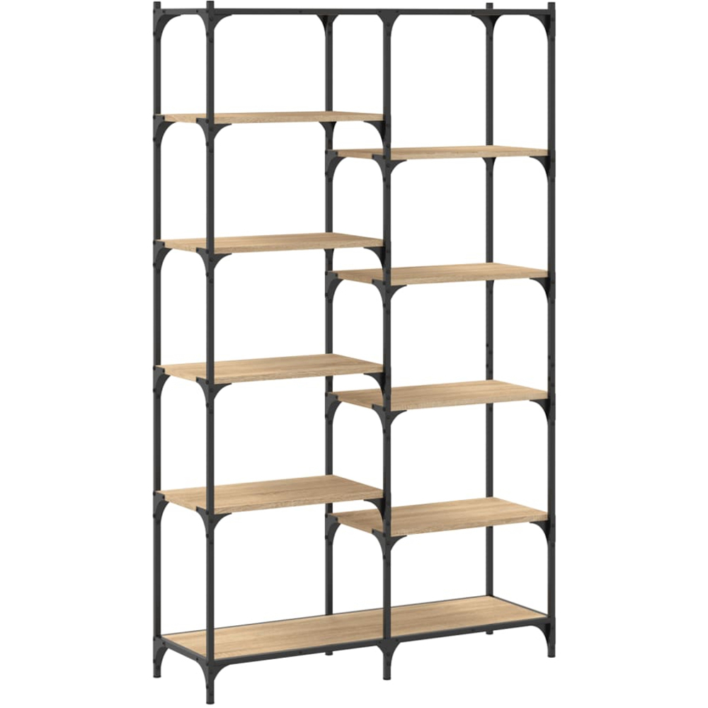 vidaXL 10 Open Shelf Sonoma Oak Bookshelf Image 6