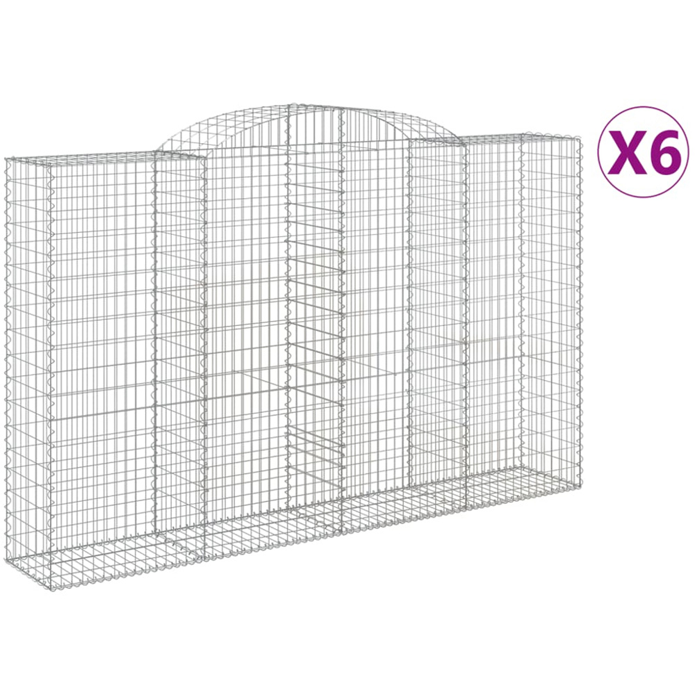 vidaXL Silver Galvanised Iron Gabion Basket 300 x 50 x 180/200cm 6 Pack Image 4