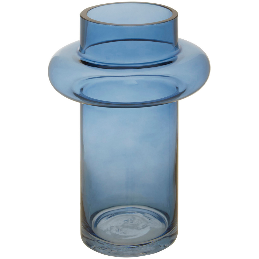 Premier Housewares Blue Cabrina Glass Vase Image 2