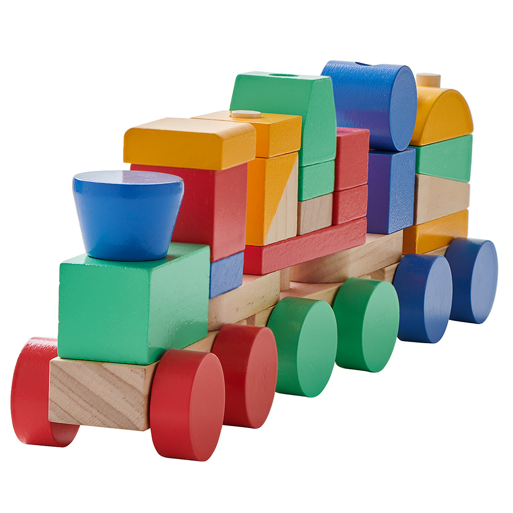 Wilko HB1004 Wooden Stacking Train Multicolour 18 Months And Above Image 1
