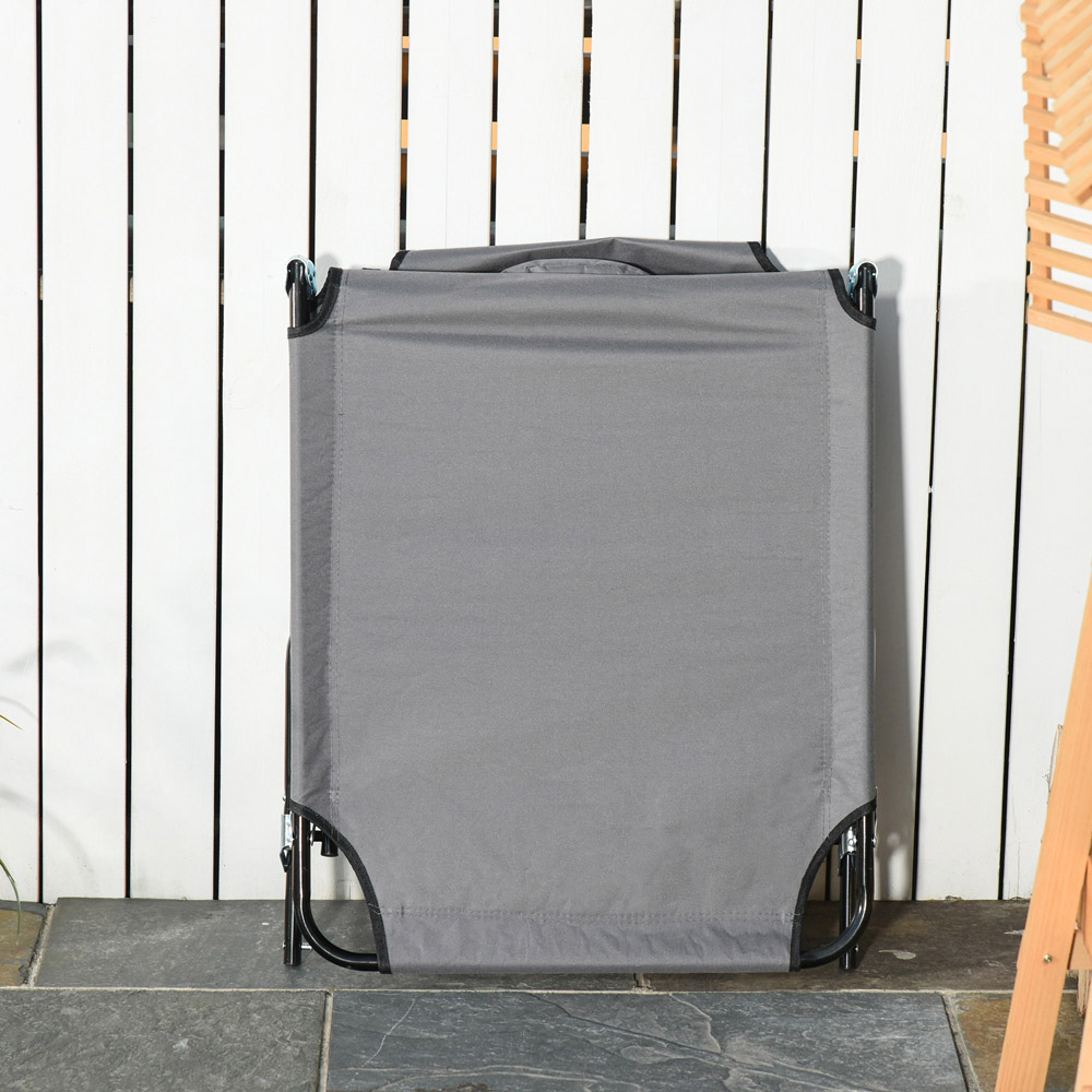 Outsunny Grey 4 Level Adjustable Sun Lounger with Reading Hole Image 3