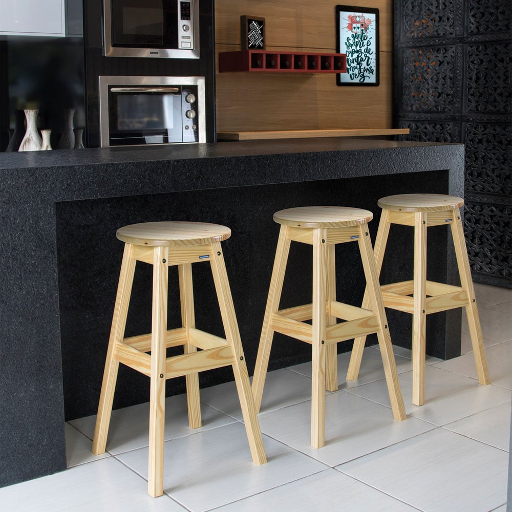 Tramontina Natural Wood Counter Stool Image 1