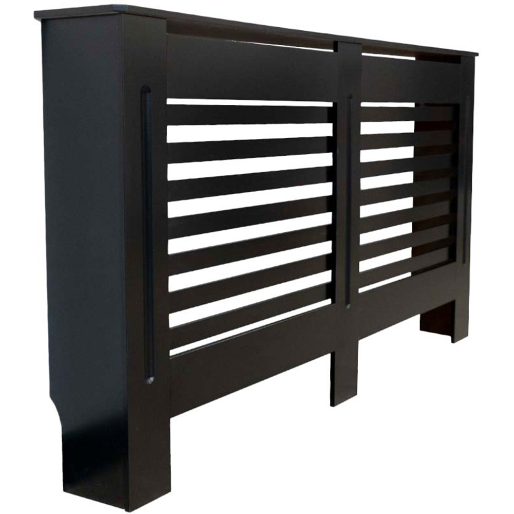 Jack Stonehouse Matt Black Horizontal Line Radiator Cover Large Image 1