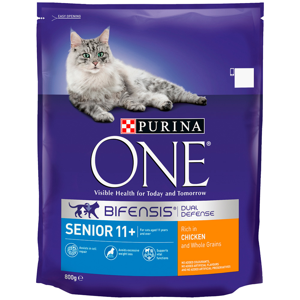 Purina ONE Chicken and Wholegrain Senior 11+ Cat Food 800g Image 2