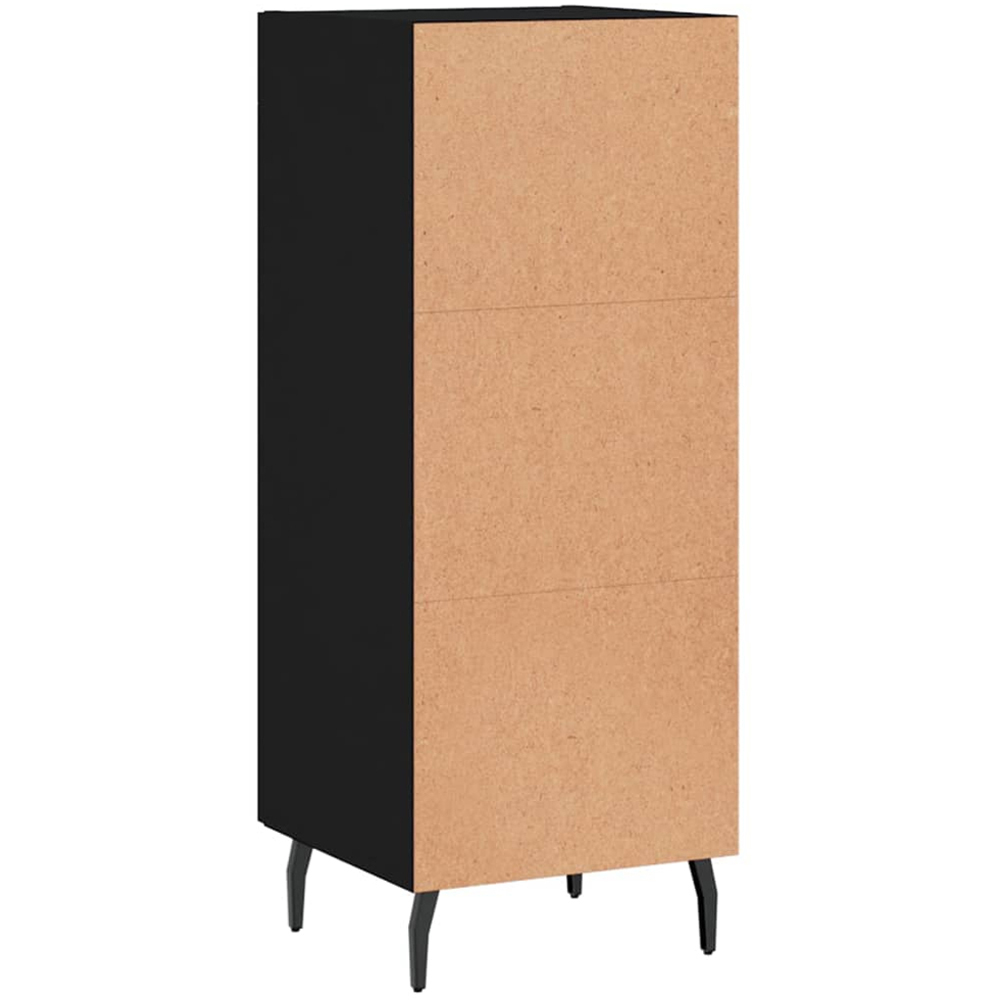vidaXL Single Glass Door 3 Shelf Black Wooden Sideboard Image 8