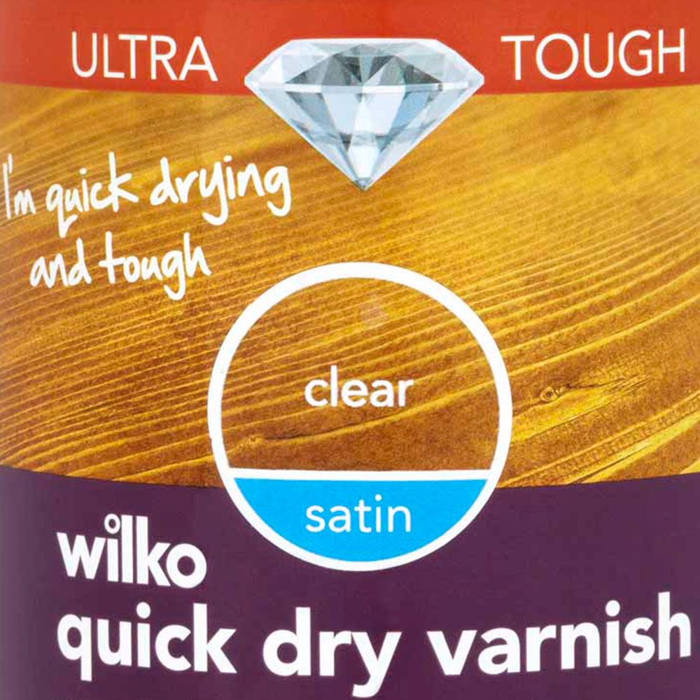 Wilko Ultra Tough Quick Dry Clear Satin Varnish 250ml Image 2